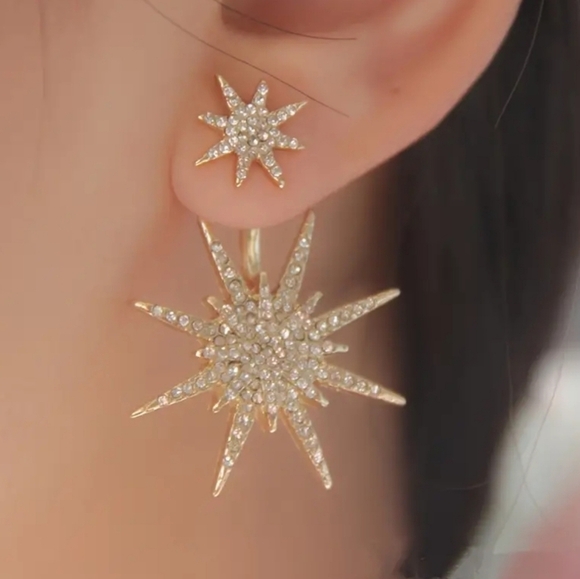 Delicate Sparkling Star Stud Fashion Earrings - Picture 1 of 5